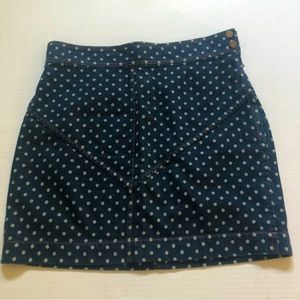Rebecca Taylor Polka Dot Denim Skirt
